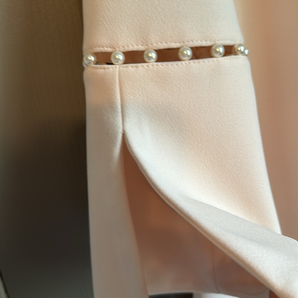 Calvin Klein -Pale Pink Dress with pearl sleeve accent. - Picture 2 of 4
